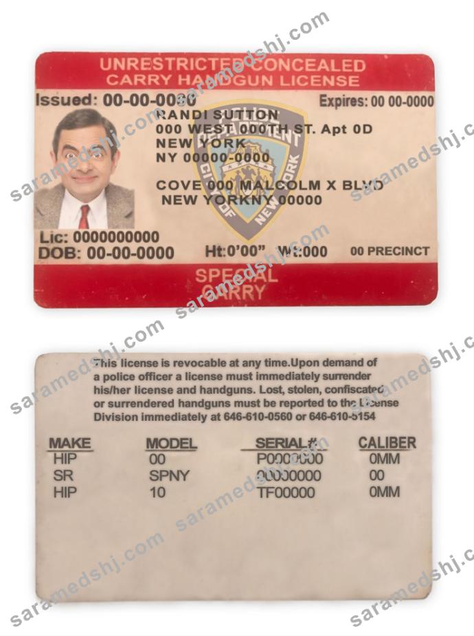 United States New York state unrestricted concealed carry license